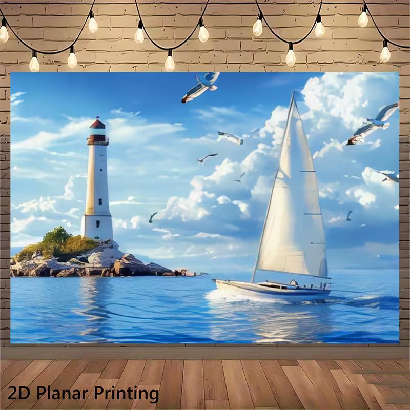 2D Ocean Lighthouse Backdrop, Sailing Boat & Seagull Photography Background for Party 47.2x31.5inch/120*80cm
2D Ocean Lighthouse Backdrop, Sailing Boat & Seagull Photography Background for Party 47.2x31.5inch/120*80cm