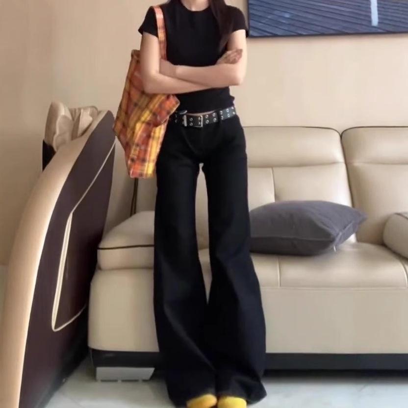 Women s Plus Size Black Wash Micro Flare Wide-Leg Jeans - Low Waist, Loose Draping, Floor-Length for Spring/Summer Extra Small
Women s Plus Size Black Wash Micro Flare Wide-Leg Jeans - Low Waist, Loose Draping, Floor-Length for Spring/Summer Extra Small