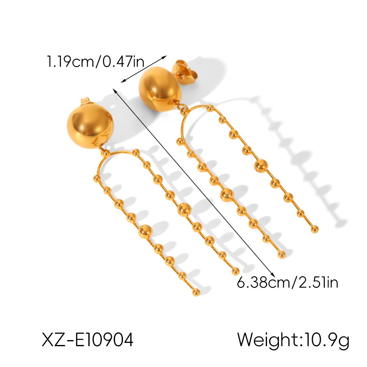 Exquisite 18k Titanium Steel Round Bead Tassel Earrings - Trendy, Non-Fading Luxury Ear Studs
Exquisite 18k Titanium Steel Round Bead Tassel Earrings - Trendy, Non-Fading Luxury Ear Studs