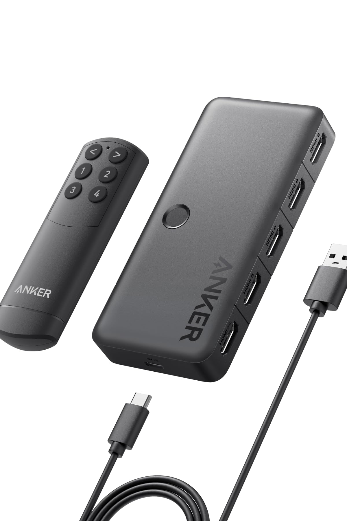 Anker HDMI Switch 4K Selector with Remote Control 4K HDR 3D Content Compatible HDMI Switcher MacBook Switch Xbox 360 PS4 PS5 (4-in-1 Out, HDMI) сірий колір
Anker HDMI Switch 4K Selector with Remote Control 4K HDR 3D Content Compatible HDMI Switcher MacBook Switch Xbox 360 PS4 PS5 (4-in-1 Out, HDMI) сірий колір