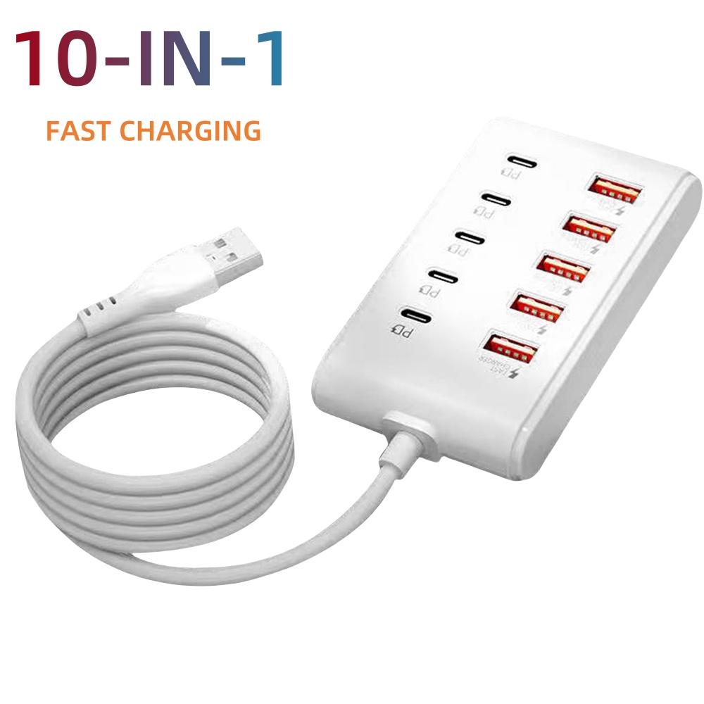 10Port Fast USB Charger Power Strip Multi-Ports HUB Adapter Socket Desktop Charging Station USB Type C Electrical Socket Adapter White
10Port Fast USB Charger Power Strip Multi-Ports HUB Adapter Socket Desktop Charging Station USB Type C Electrical Socket Adapter White