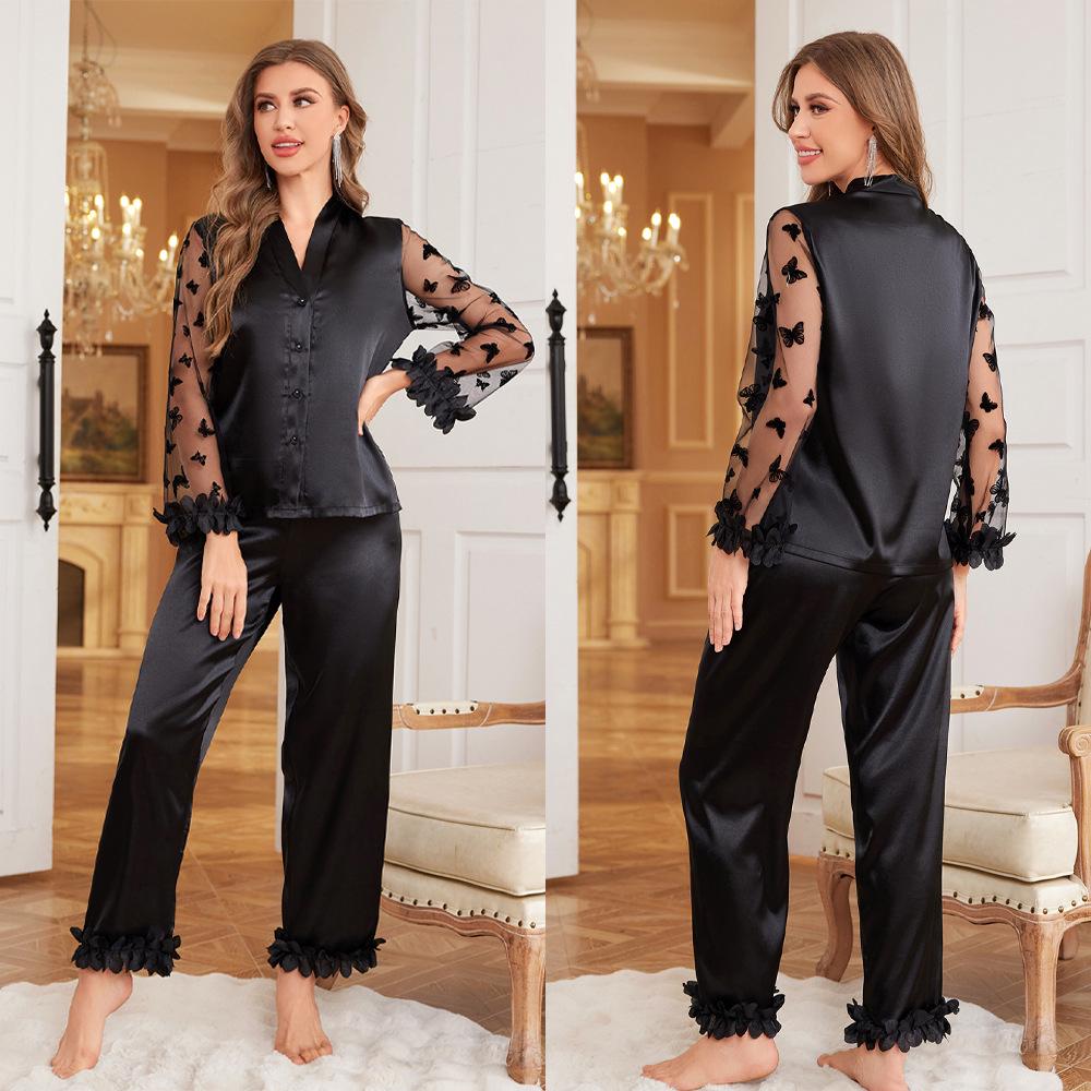 Elegant Night Series: Ice Silk Pajama Set with Lace Trim - TZ3404 XL чорний
Elegant Night Series: Ice Silk Pajama Set with Lace Trim - TZ3404 XL чорний