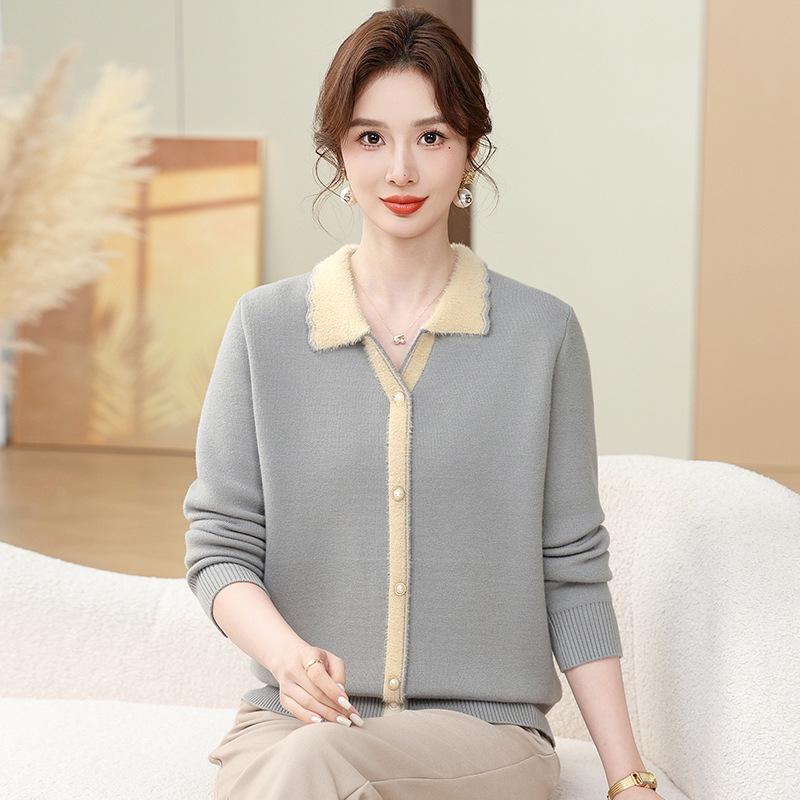 Fashionable Fleece-Lined Knitted Sweater with Turn-Down Collar for Middle-Aged and Elderly Women XL (for 110-120 jin) лаванды фиолетового
Fashionable Fleece-Lined Knitted Sweater with Turn-Down Collar for Middle-Aged and Elderly Women XL (for 110-120 jin) лаванды фиолетового