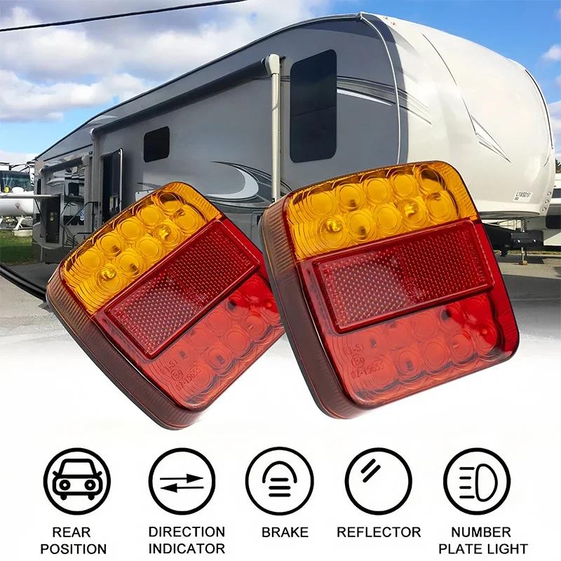 New 2pcs 12v 26 Led Rear Tail Lights Lamp Pair 5 Function Waterproof Trailer Caravan Truck Lorry Car Lights Accessories
New 2pcs 12v 26 Led Rear Tail Lights Lamp Pair 5 Function Waterproof Trailer Caravan Truck Lorry Car Lights Accessories
