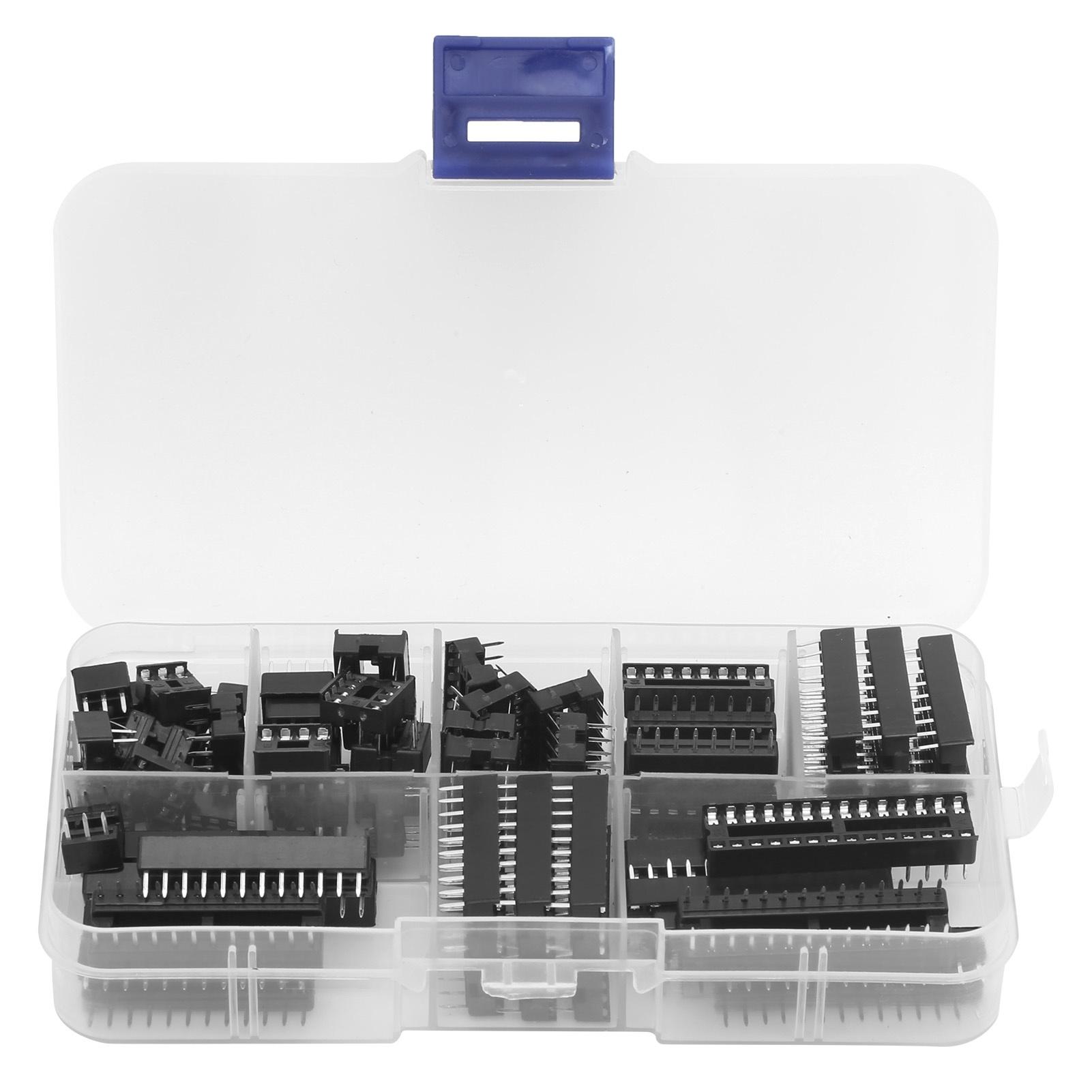 66Pcs IC Sockets Adapter InLine DIY Electronic Component 6 8 14 16 18 20 24 28Pin чорний
66Pcs IC Sockets Adapter InLine DIY Electronic Component 6 8 14 16 18 20 24 28Pin чорний