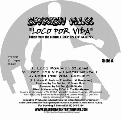 12inch Record SPANISH F.L.Y. - Loco Por Vida NONEPROMO Silent Giant En 2004 US Rap & Hip-Hop/R&B Used
12inch Record SPANISH F.L.Y. - Loco Por Vida NONEPROMO Silent Giant En 2004 US Rap & Hip-Hop/R&B Used