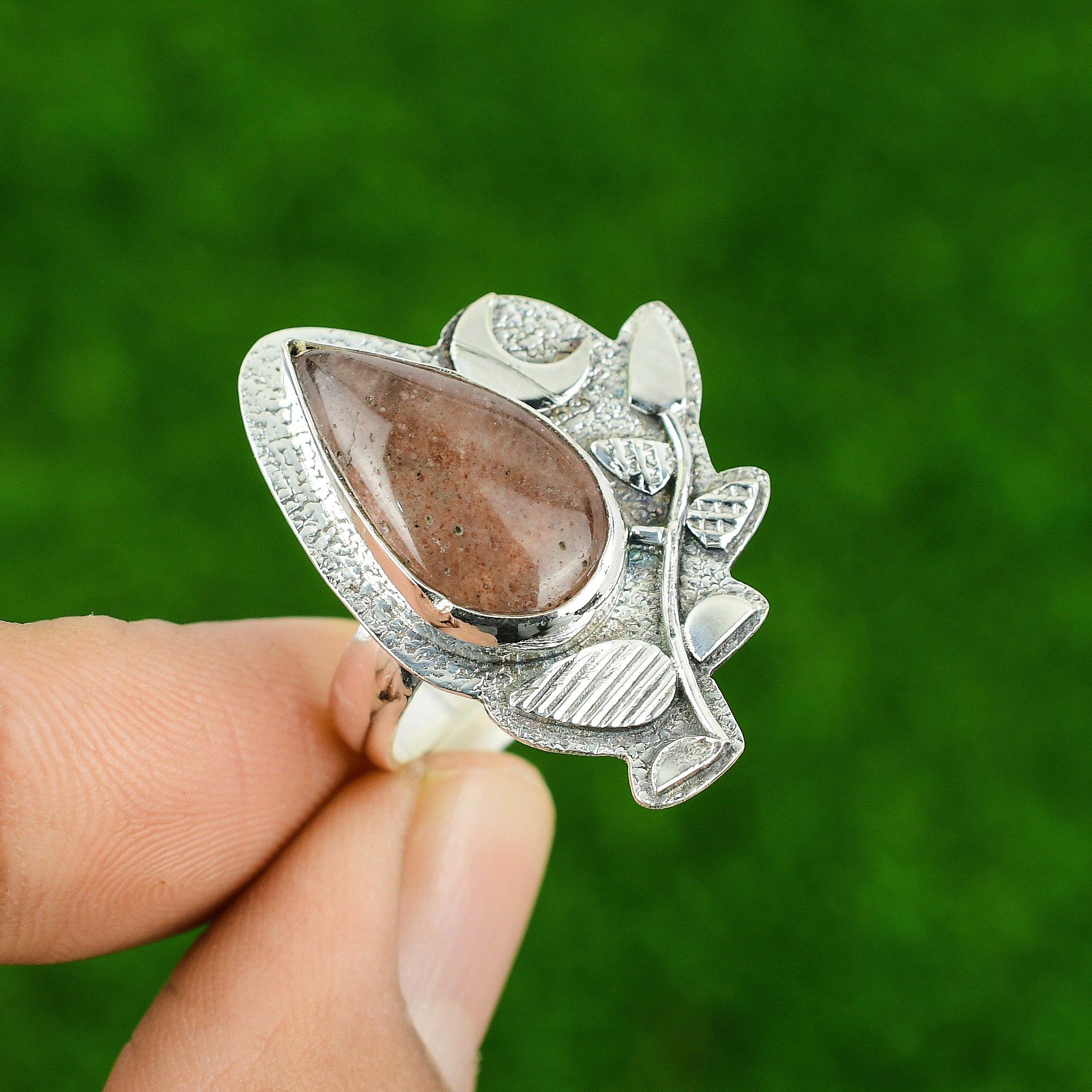 925 Silver Sunstone Stone Cescent Moon Boho Statement Sacral Chakra Ring Jewelry Adjustable
925 Silver Sunstone Stone Cescent Moon Boho Statement Sacral Chakra Ring Jewelry Adjustable