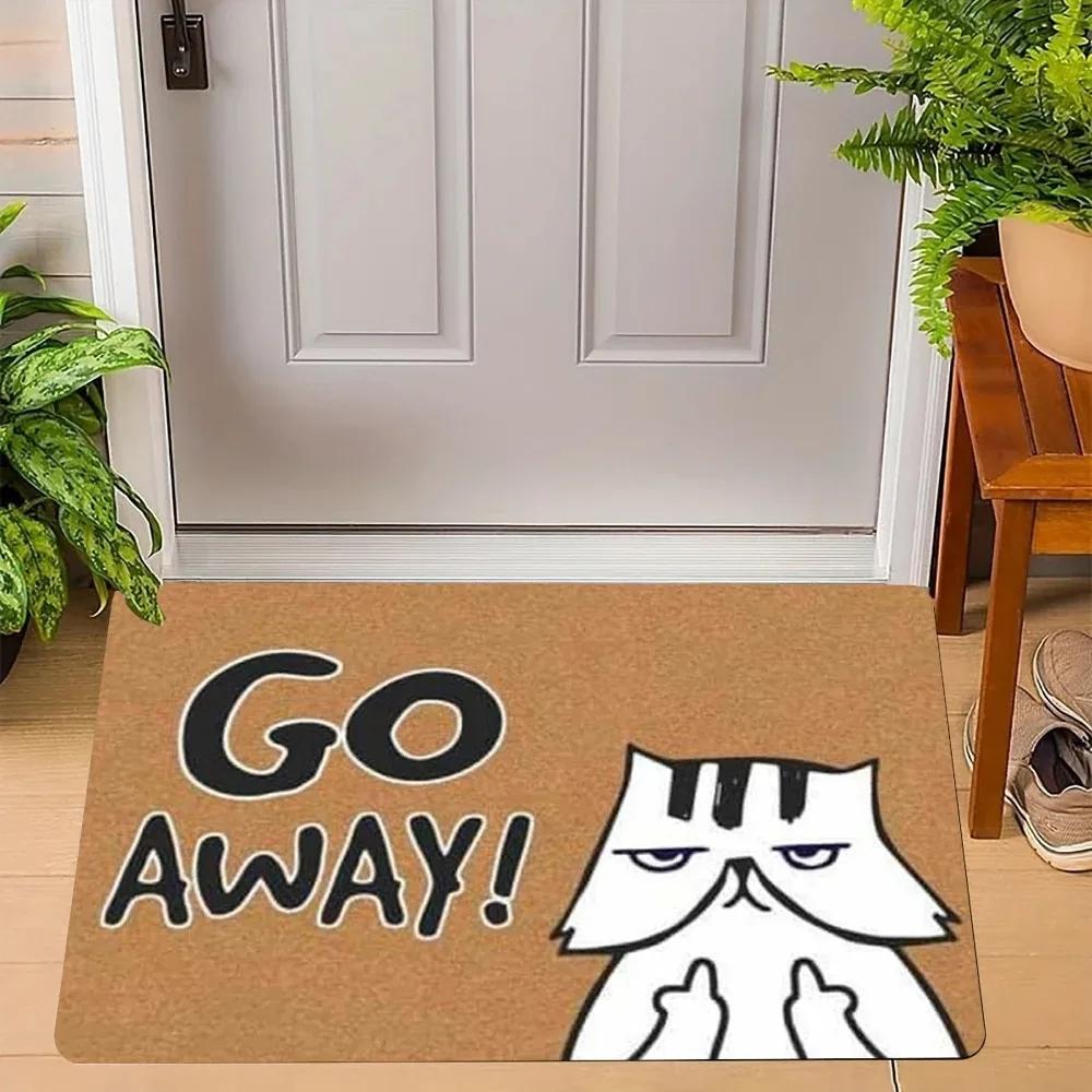 Go Away Doormat Weird Cat Rug Non-Slip All-Weather Carpet Humorous Welcome Mat for Indoor Outdoor Entryway Home Decor Carpet 40cm x 60cm
Go Away Doormat Weird Cat Rug Non-Slip All-Weather Carpet Humorous Welcome Mat for Indoor Outdoor Entryway Home Decor Carpet 40cm x 60cm
