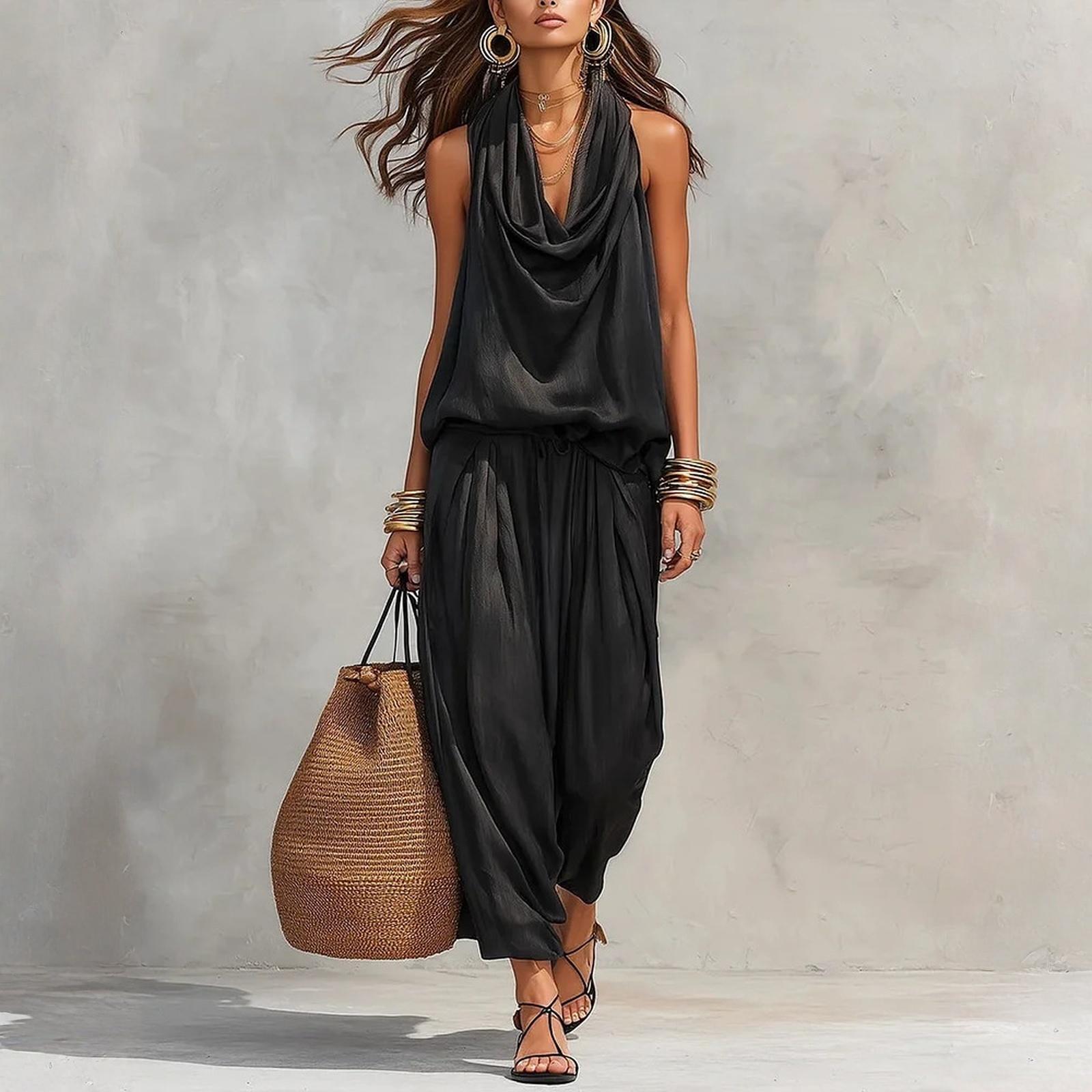Fashionable And Sexy Women s Spring And Summer Retro Elastic Waist Strap Linen Suit Women s Fashion Color Casual Two-piece Set L чёрный
Fashionable And Sexy Women s Spring And Summer Retro Elastic Waist Strap Linen Suit Women s Fashion Color Casual Two-piece Set L чёрный