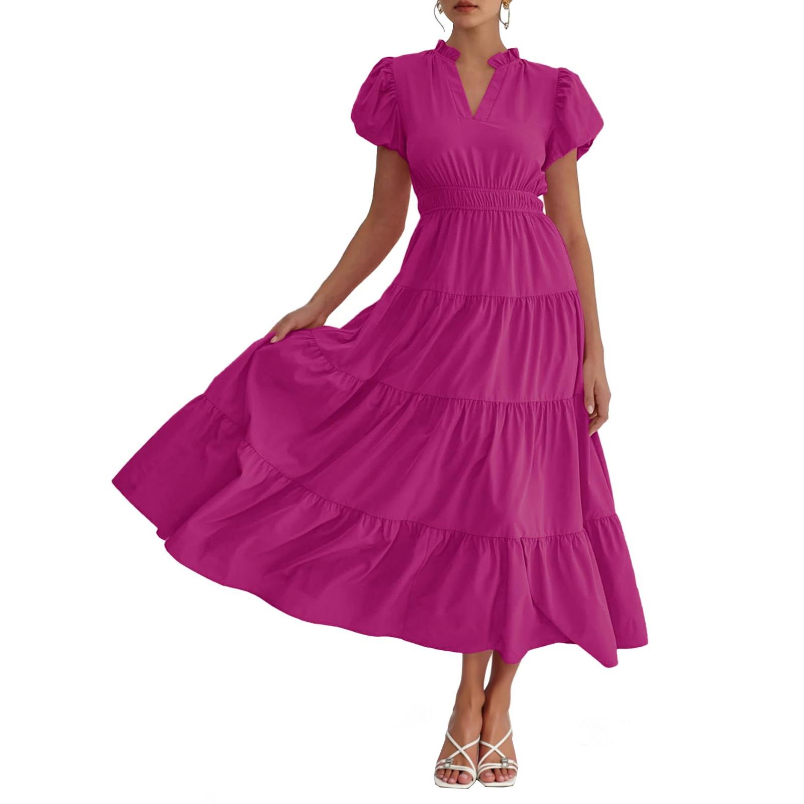 Women s Casual Puffed Sleeve V-neck Short-sleeved Dress XL фіолетовий
Women s Casual Puffed Sleeve V-neck Short-sleeved Dress XL фіолетовий