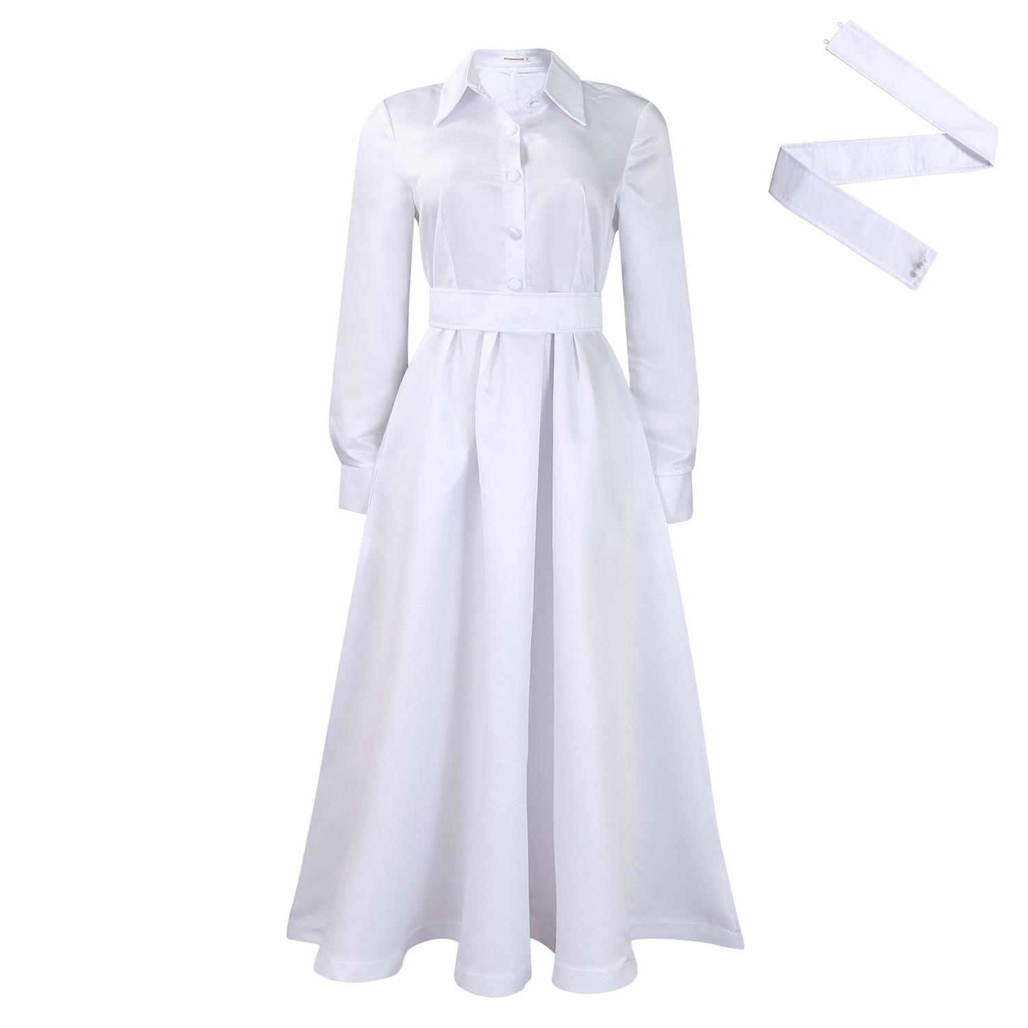Women s clothing autumn new large pendulum solid color lapel long-sleeved A-shaped dress dress XXXL білий
Women s clothing autumn new large pendulum solid color lapel long-sleeved A-shaped dress dress XXXL білий