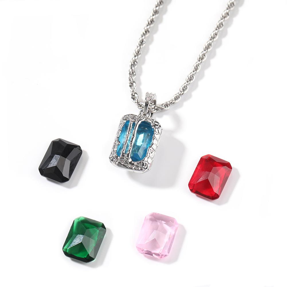 Hip-hop flip-top colored gemstone pendant necklace copper and silver trendy brand men s necklace, one piece is sent on behalf of others.
Hip-hop flip-top colored gemstone pendant necklace copper and silver trendy brand men s necklace, one piece is sent on behalf of others.