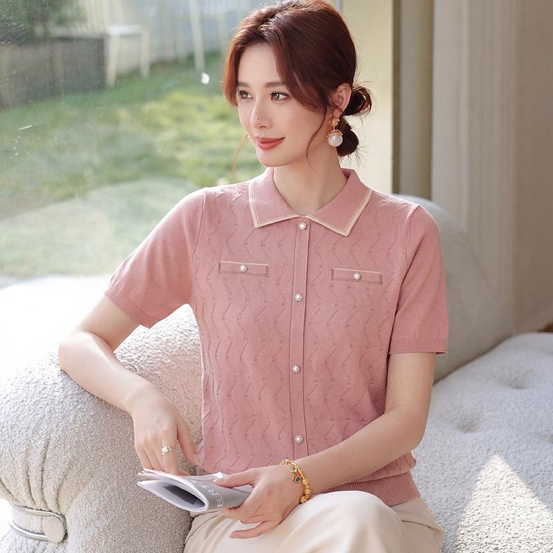 Elegant Ice Silk Lapel Top for Mature Women – Short-Sleeved & Breathable Knit L (for 80-100 kg)
Elegant Ice Silk Lapel Top for Mature Women – Short-Sleeved & Breathable Knit L (for 80-100 kg)
