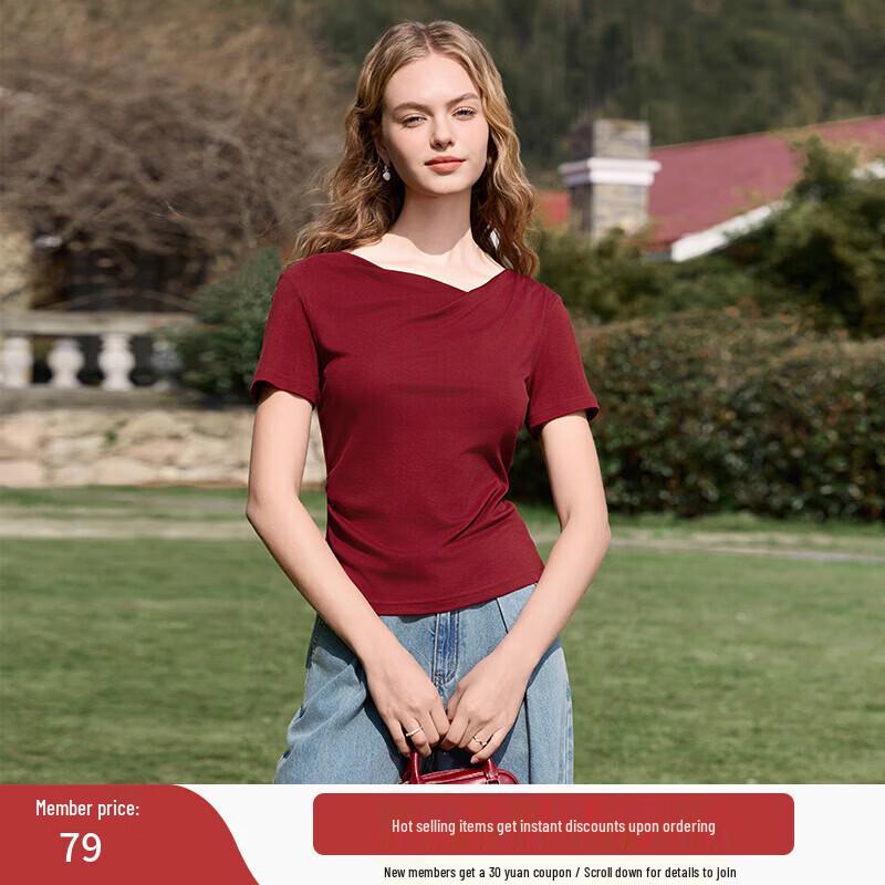 Xiangying Women s Chic Ruched Draped Neck Short Sleeve T-Shirt S
Xiangying Women s Chic Ruched Draped Neck Short Sleeve T-Shirt S