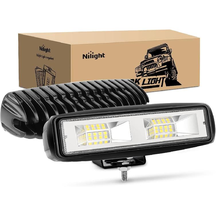Nilight - 15021F-B LED Light Bar 2PCS 6 Inch 48W Flood Driving Fog Light Off Road Lights Boat Lights driving lights Led Work Light SUV Jeep Lamp, 2 Led Pods
Nilight - 15021F-B LED Light Bar 2PCS 6 Inch 48W Flood Driving Fog Light Off Road Lights Boat Lights driving lights Led Work Light SUV Jeep Lamp, 2 Led Pods