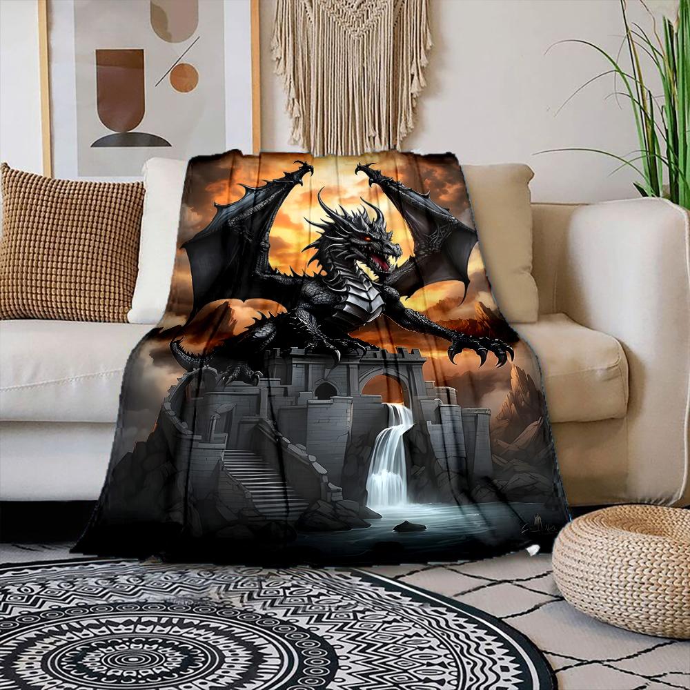 Multiple size Black dragon guarding castle Print Blanket Warm Soft Suitable for All Seasons for Home Sofa Travel Camping Picnics 75x100cm
Multiple size Black dragon guarding castle Print Blanket Warm Soft Suitable for All Seasons for Home Sofa Travel Camping Picnics 75x100cm