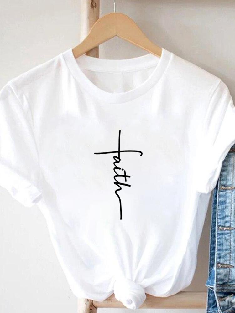 New Print Harajuku Top Women T-Shirt Casual Tshirts Korean Style Graphic Tops Ladies Basic O-Collar Short Sleeved Women Clothing S білий
New Print Harajuku Top Women T-Shirt Casual Tshirts Korean Style Graphic Tops Ladies Basic O-Collar Short Sleeved Women Clothing S білий