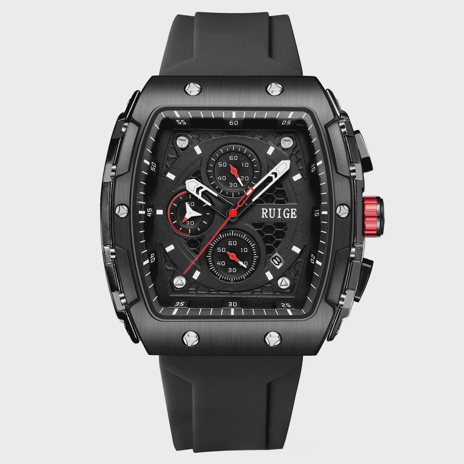 Мужские часы Ruige для активного отдыха в форме бочки с многофункциональным полым дизайном — модный и популярный стиль чёрный
Мужские часы Ruige для активного отдыха в форме бочки с многофункциональным полым дизайном — модный и популярный стиль чёрный