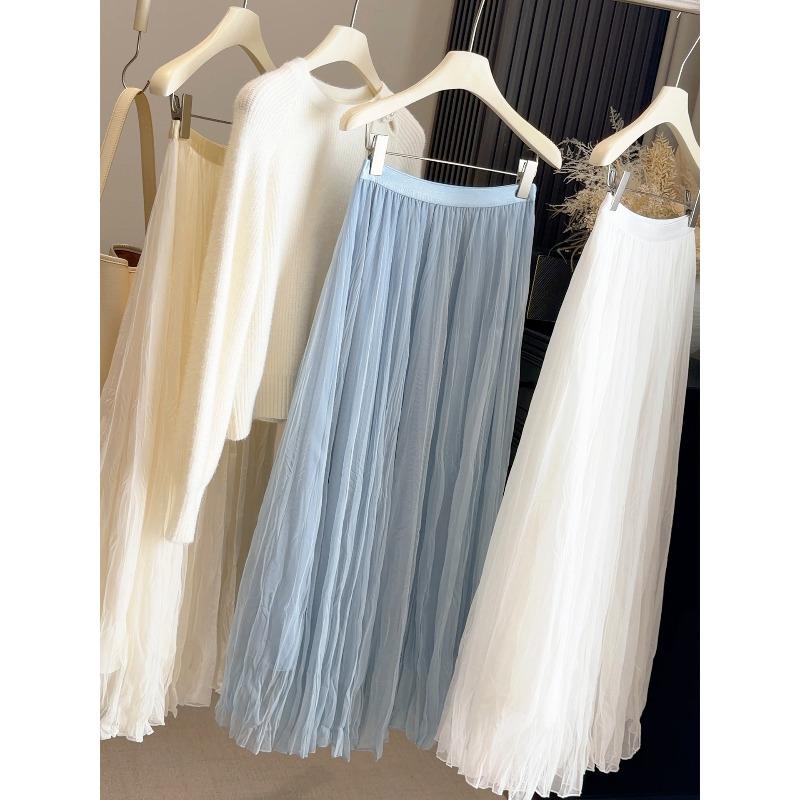 Early spring new fashion temperament versatile high sense A word pleated skirt women s drape mesh fairy skirt medium length skirt one size синий
Early spring new fashion temperament versatile high sense A word pleated skirt women s drape mesh fairy skirt medium length skirt one size синий