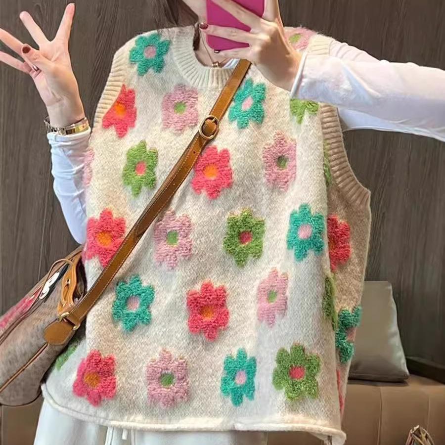 Осенне-зимний милый стиль Свободный жаккардовый вязаный жилет для женщин Свитер майка для женщин 3XL
Осенне-зимний милый стиль Свободный жаккардовый вязаный жилет для женщин Свитер майка для женщин 3XL