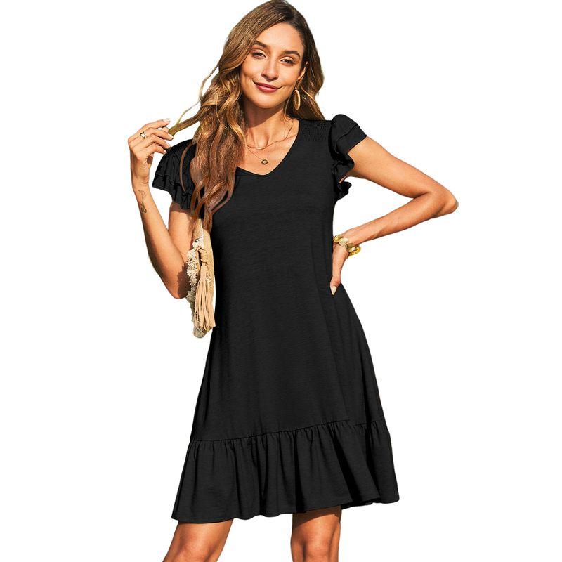 American Shiying Pure Color Loose Belly-Covering Short Skirt Women 2025 Summer New Arrival Casual Wind V Neck Dress Women Black P2 S code fits (45.00 kg-55.00 kg
American Shiying Pure Color Loose Belly-Covering Short Skirt Women 2025 Summer New Arrival Casual Wind V Neck Dress Women Black P2 S code fits (45.00 kg-55.00 kg