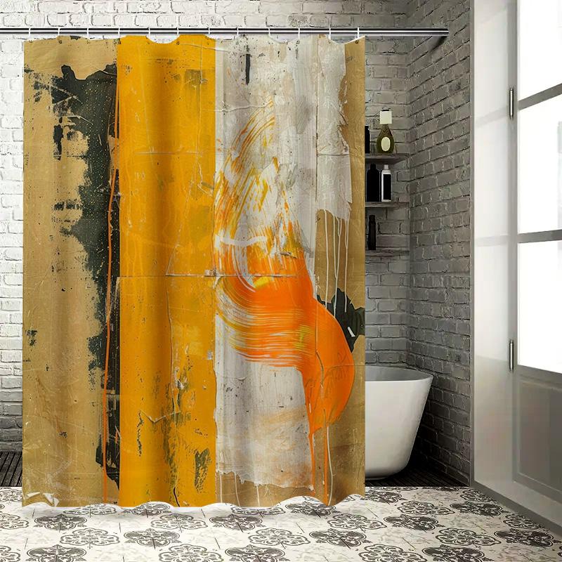 Luxury Modern Shower Curtain Set With Orange Brush Strokes White Bathroom Decor Durable Waterproof Fabric (180Cm X 235Cm) W60H190(CM)-1 Pcs
Luxury Modern Shower Curtain Set With Orange Brush Strokes White Bathroom Decor Durable Waterproof Fabric (180Cm X 235Cm) W60H190(CM)-1 Pcs