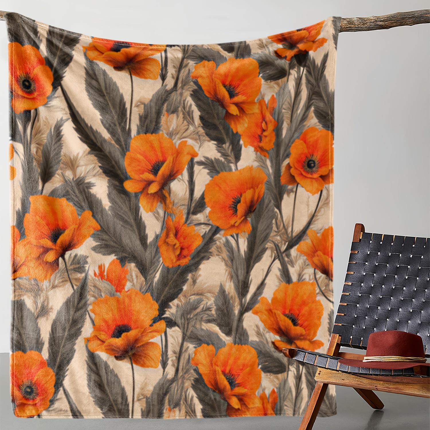 1pc Zeal Lily Flannel Blanket with Vibrant Orange Poppies & Dark Green Leaves - Warm, Soft, All-Season Throw for Sofa, Bed, Car 75x90cm28x35in
1pc Zeal Lily Flannel Blanket with Vibrant Orange Poppies & Dark Green Leaves - Warm, Soft, All-Season Throw for Sofa, Bed, Car 75x90cm28x35in
