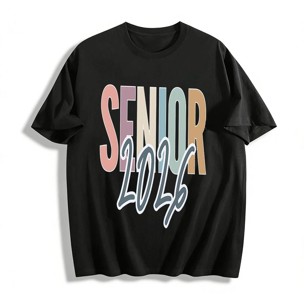Vintage Color Block Senior 2026 Print Graduation Season Casual T-Shirt Pure cotton T-shirt XXS
Vintage Color Block Senior 2026 Print Graduation Season Casual T-Shirt Pure cotton T-shirt XXS
