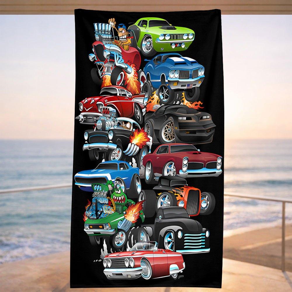 1PC Trendy Flame Muscle Car Print Beach Towel, Large Portable Quick-Dry Towel Blanket for Swimming Travel Sports Seaside W40*H60(CM)
1PC Trendy Flame Muscle Car Print Beach Towel, Large Portable Quick-Dry Towel Blanket for Swimming Travel Sports Seaside W40*H60(CM)