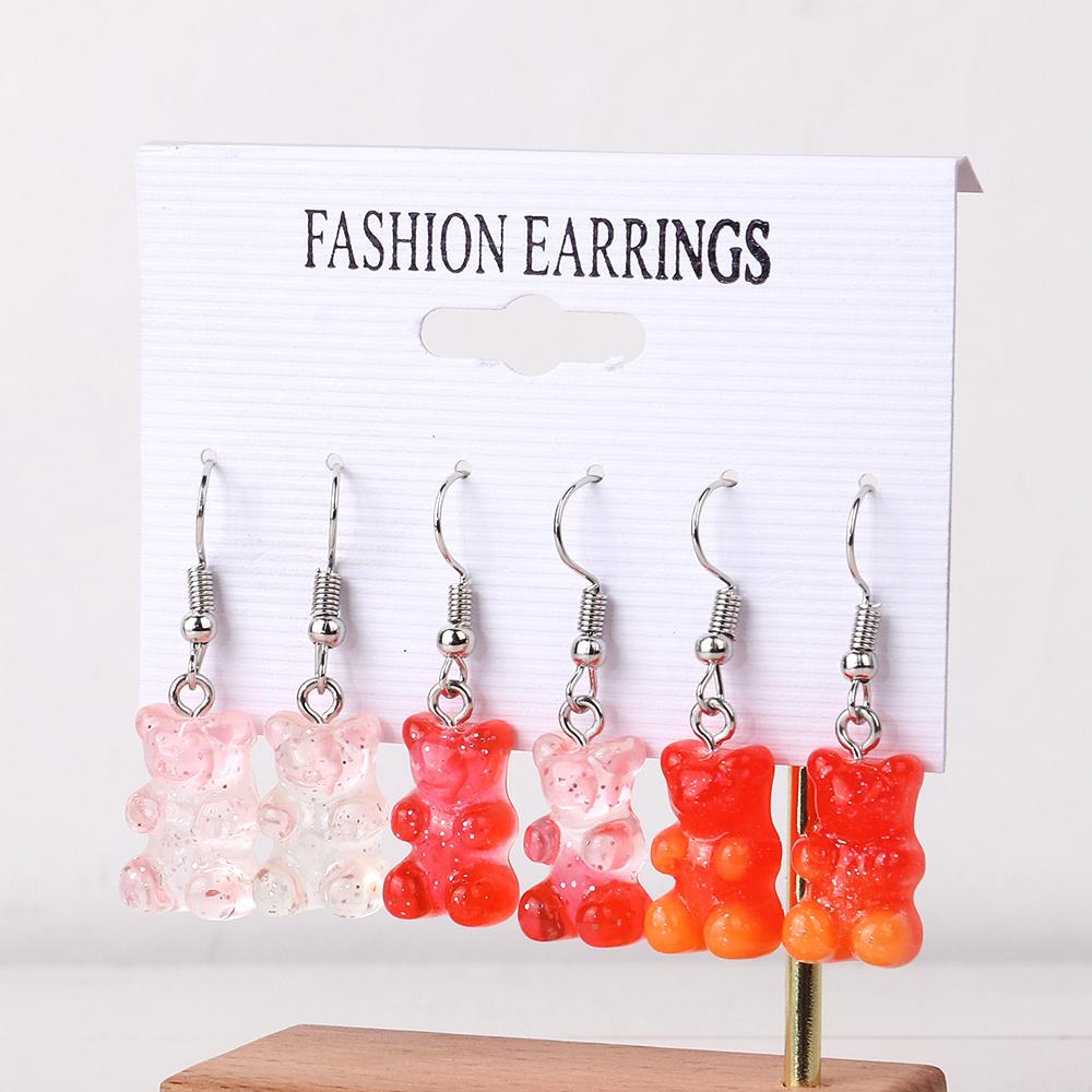 3 Pairs/Set Candy Color Acrylic Gummy Bear Drop Earrings for Women Korean Transparent Resin Jelly Bears Earring Sets Jewelry
3 Pairs/Set Candy Color Acrylic Gummy Bear Drop Earrings for Women Korean Transparent Resin Jelly Bears Earring Sets Jewelry