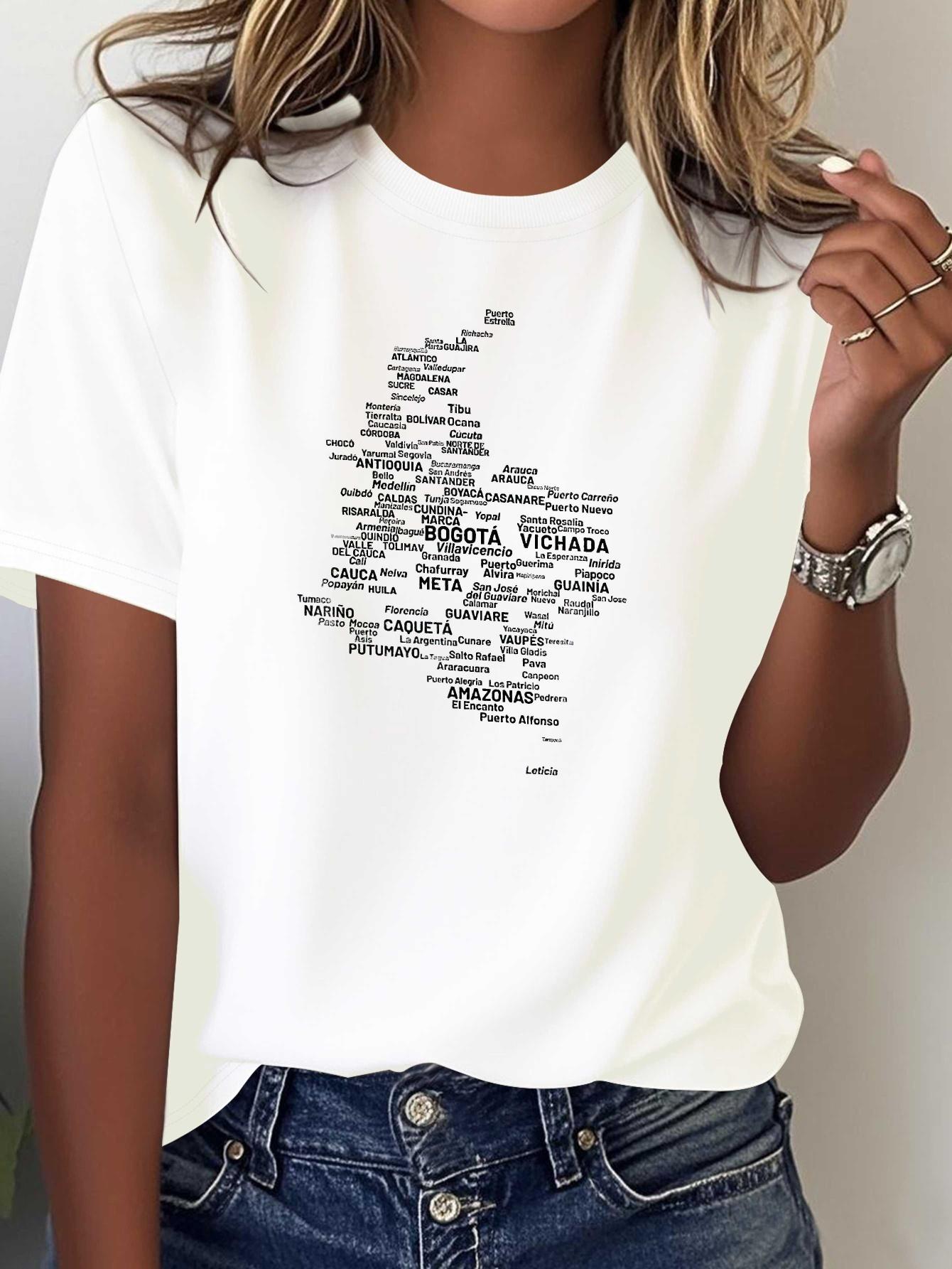 European sizesColombian Slogans on Pure Women S Printed T-Shirts, Offering Comfort And Versatility with Short Sleeves for Casual Wear 4XL білий
European sizesColombian Slogans on Pure Women S Printed T-Shirts, Offering Comfort And Versatility with Short Sleeves for Casual Wear 4XL білий