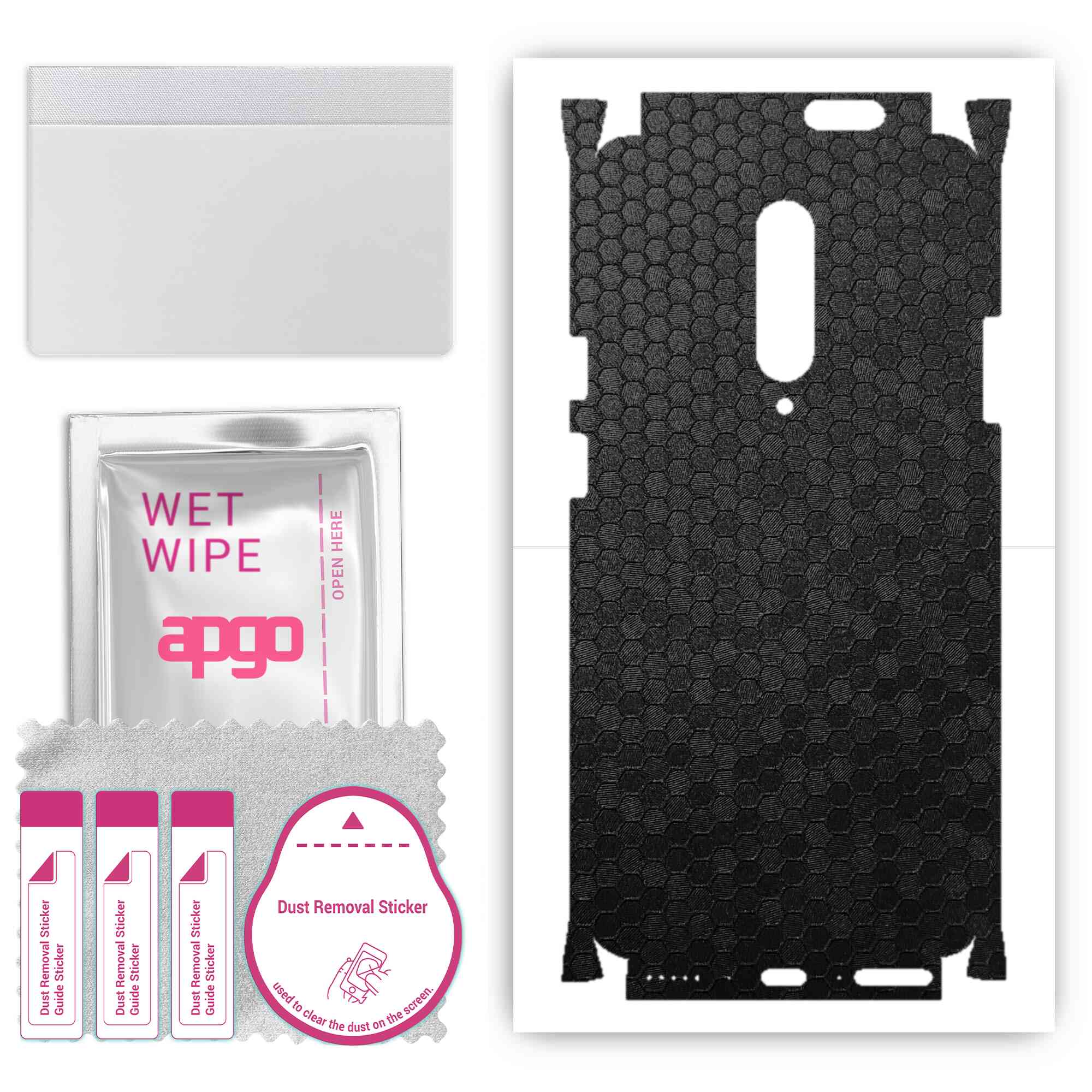 apgo Protective Skin Sticker for the back+sides compatible with OnePlus 7 Pro, Full Wrap Film, Foil, Vinyl - Pattern Black Honeycomb
apgo Protective Skin Sticker for the back+sides compatible with OnePlus 7 Pro, Full Wrap Film, Foil, Vinyl - Pattern Black Honeycomb