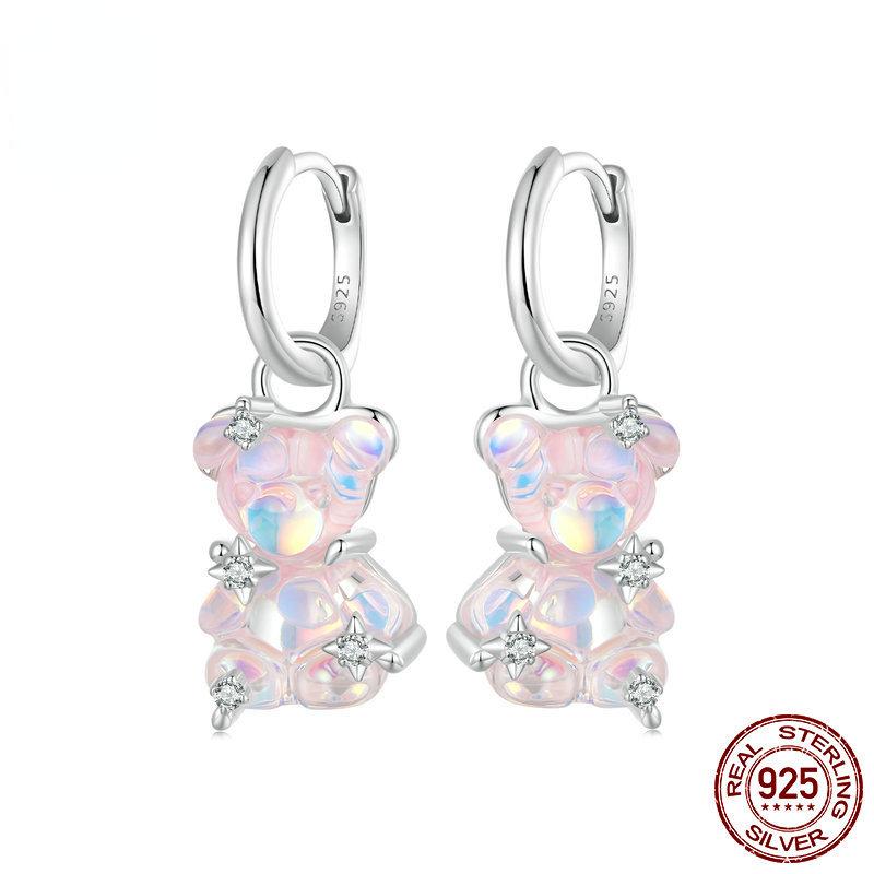 Женские серьги-кольца из стерлингового серебра 925 пробы с розовым желе и медвежонком, серьги с животными из белого золота
Женские серьги-кольца из стерлингового серебра 925 пробы с розовым желе и медвежонком, серьги с животными из белого золота