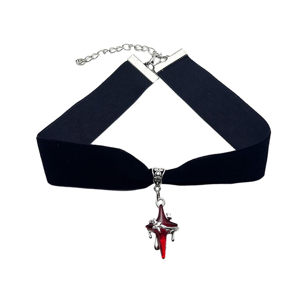 Retro Gothic Velvet Red Cross and Star Pendant Necklace for Women
Retro Gothic Velvet Red Cross and Star Pendant Necklace for Women