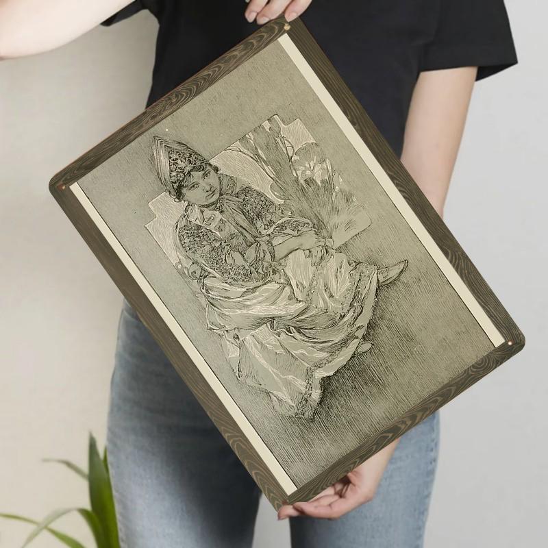 Vintage Mucha Style Decorative Metal Wall Art Nouveau Character Home Hanging Decoration 20x30cm(7.8x11.8inch)
Vintage Mucha Style Decorative Metal Wall Art Nouveau Character Home Hanging Decoration 20x30cm(7.8x11.8inch)