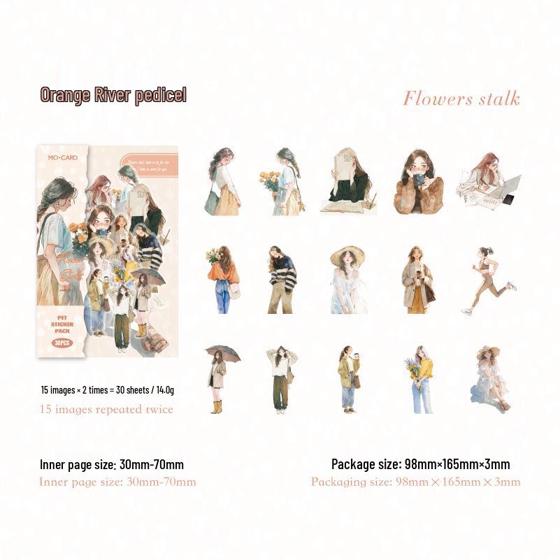 Momo PET Sticker Pack: Urban Casual Characters Journal Theme, 30 Sheets, 6 Designs
Momo PET Sticker Pack: Urban Casual Characters Journal Theme, 30 Sheets, 6 Designs