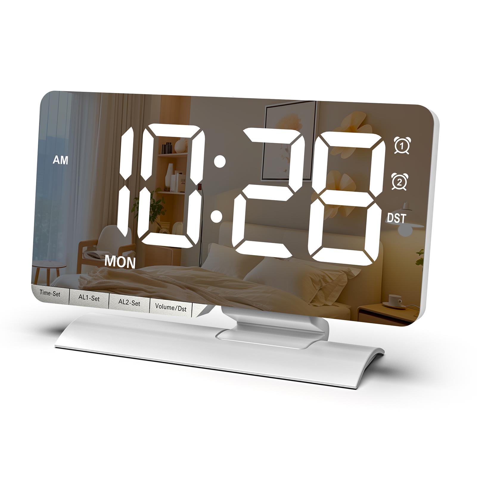 Digital Alarm Clock, Multifunctional LED Desk Clock with Dual Alarms, DST, Brightness, USBCelsiusType C Charging Ports, Weekday Weekend Mod
Digital Alarm Clock, Multifunctional LED Desk Clock with Dual Alarms, DST, Brightness, USBCelsiusType C Charging Ports, Weekday Weekend Mod