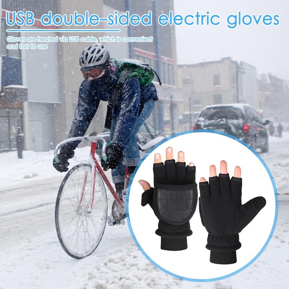 1 Pair Winter Heated Fleece Gloves USB Electric Heating Warm Half Finger Gloves with Flap Lid Grey
1 Pair Winter Heated Fleece Gloves USB Electric Heating Warm Half Finger Gloves with Flap Lid Grey