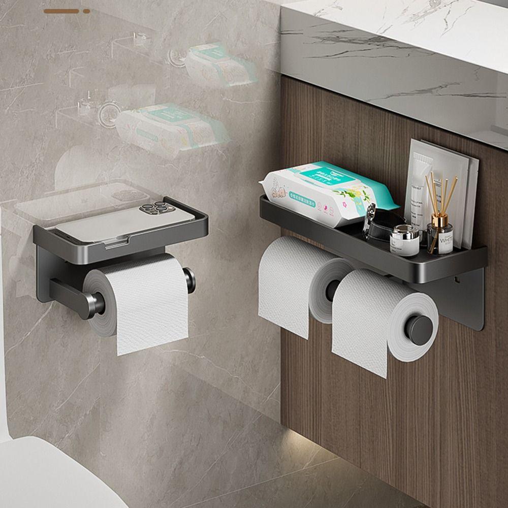 Wall-Mounted Tissue Rack Rustproof Dual Roll Dispenser Modern Toilet Paper Holder Apartment Gray-Style 1
Wall-Mounted Tissue Rack Rustproof Dual Roll Dispenser Modern Toilet Paper Holder Apartment Gray-Style 1