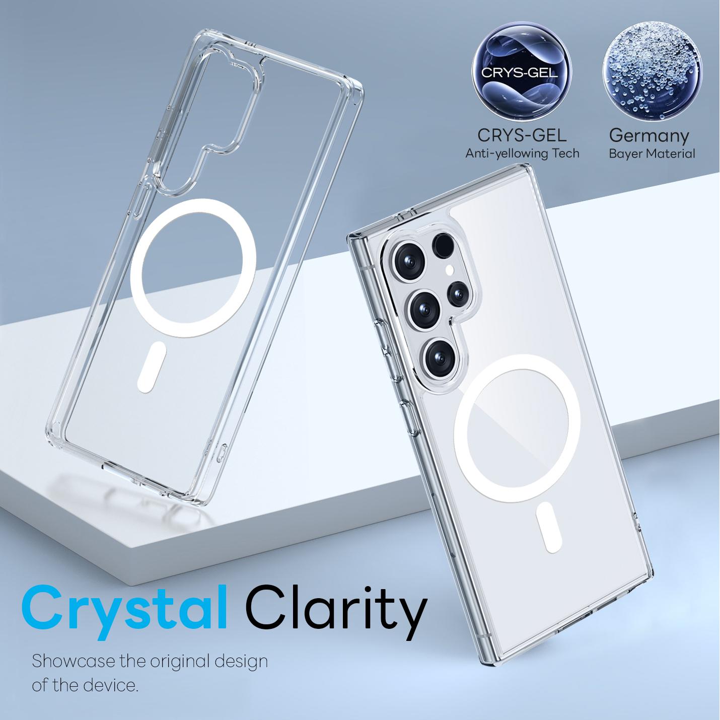 NORTHJO For Samsung Galaxy S24 Ultra Magnetic Case PC+TPU Phone Cover Set with Tempered Glass Film (Support Fingerprint Unlock) Transparent 
NORTHJO For Samsung Galaxy S24 Ultra Magnetic Case PC+TPU Phone Cover Set with Tempered Glass Film (Support Fingerprint Unlock) Transparent