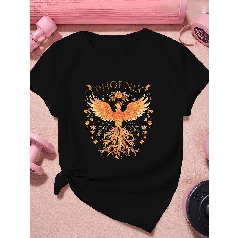 European Size Phoenix with floral elements Women s Plus Size Sports Short Sleeve T-Shirt 4XL чорний
European Size Phoenix with floral elements Women s Plus Size Sports Short Sleeve T-Shirt 4XL чорний