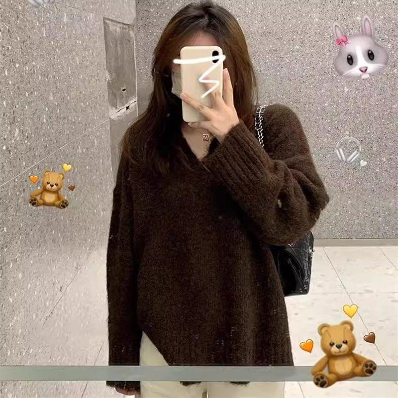 Idle Style Loose Inner wear V-neck Brown Sweater Women Autumn and Winter 2024 New Popular High-End Sense Small Man Top Camel color S(Suggested 37.50 kg-47.50 kg)
Idle Style Loose Inner wear V-neck Brown Sweater Women Autumn and Winter 2024 New Popular High-End Sense Small Man Top Camel color S(Suggested 37.50 kg-47.50 kg)