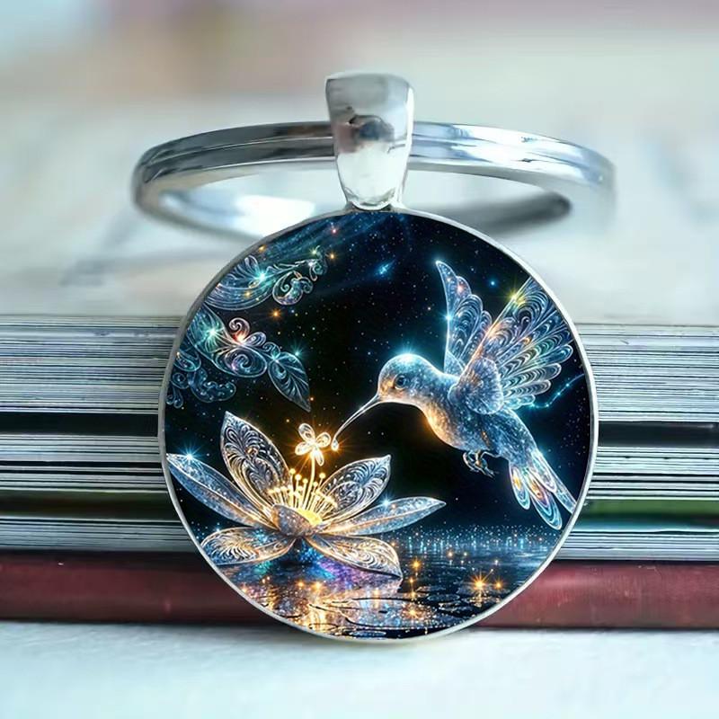 Contemporary Hummingbird Flower Design Keychain With Glass Pendant For Party Gifts And Friend Presentations Style A
Contemporary Hummingbird Flower Design Keychain With Glass Pendant For Party Gifts And Friend Presentations Style A