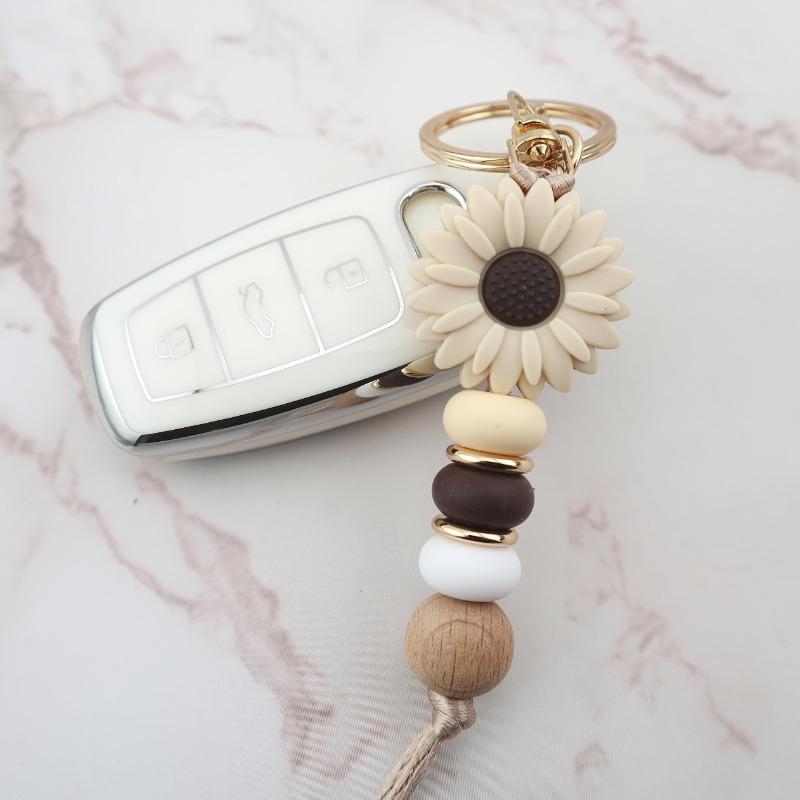 Chic Floral Silicone Bead Keychain - Cute Car & Wallet Charm, Lobster Clasp, Perfect New Year Gift for Women
Chic Floral Silicone Bead Keychain - Cute Car & Wallet Charm, Lobster Clasp, Perfect New Year Gift for Women