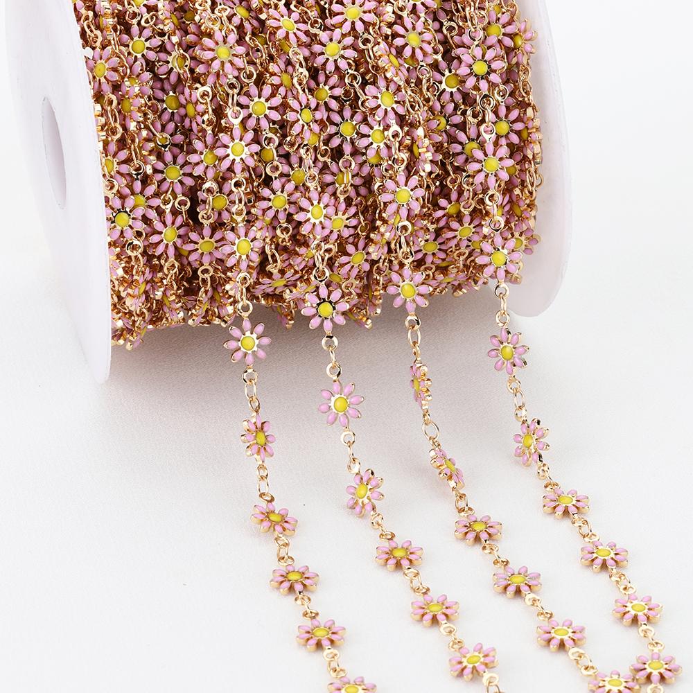 1Meter Daisy Flower Chain Enamel KC Gold Beaded Chains for Necklace Choker Bracelet Earrings DIY Jewelry Making Accessories 7mm
1Meter Daisy Flower Chain Enamel KC Gold Beaded Chains for Necklace Choker Bracelet Earrings DIY Jewelry Making Accessories 7mm