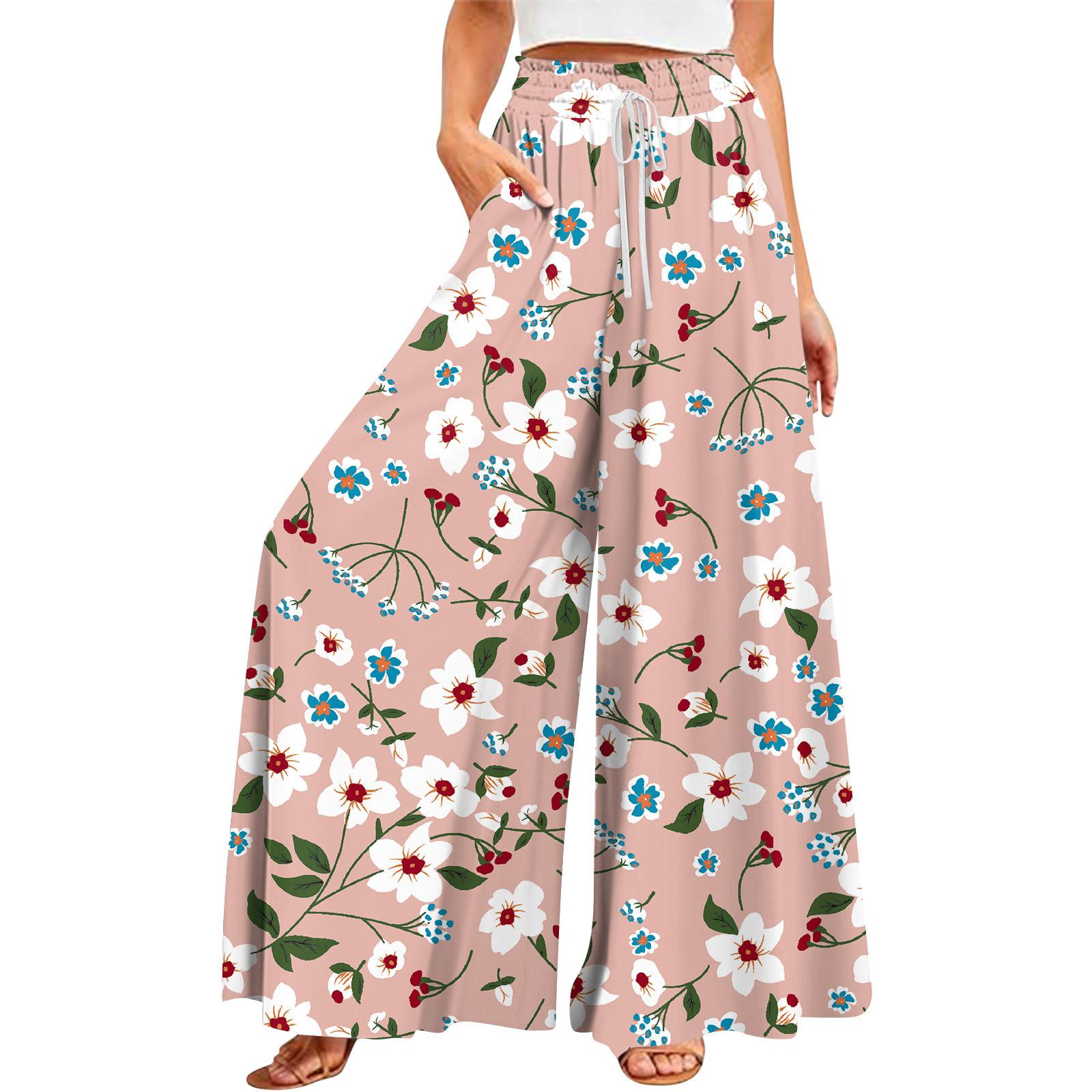 Женские летние широкие брюки с высокой талией и струящимися карманами, модные повседневные повседневные пляжные брюки в богемном стиле с принтом XXXXL розовый
Женские летние широкие брюки с высокой талией и струящимися карманами, модные повседневные повседневные пляжные брюки в богемном стиле с принтом XXXXL розовый