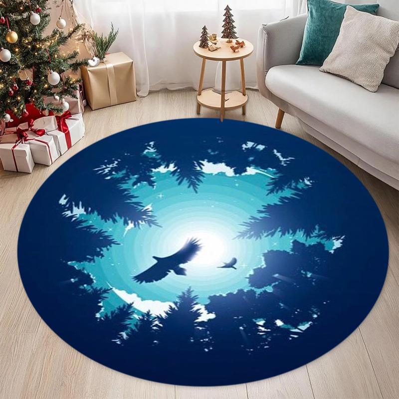 Round Blue Ocean Shark Silhouette Print Area Rug Soft Non-Slip Underwater Floor Mat Nautical Home Decor Carpet for Living Room 80cm x 80cm
Round Blue Ocean Shark Silhouette Print Area Rug Soft Non-Slip Underwater Floor Mat Nautical Home Decor Carpet for Living Room 80cm x 80cm