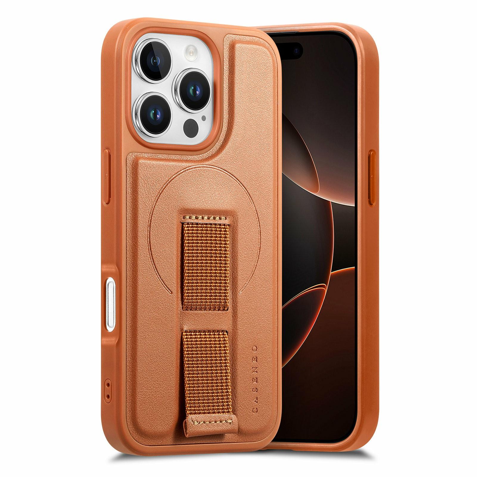 CASENEO For iPhone 16 Pro Magnetic Case Wristband PU Leather+PC Shockproof Phone Cover Brown
CASENEO For iPhone 16 Pro Magnetic Case Wristband PU Leather+PC Shockproof Phone Cover Brown