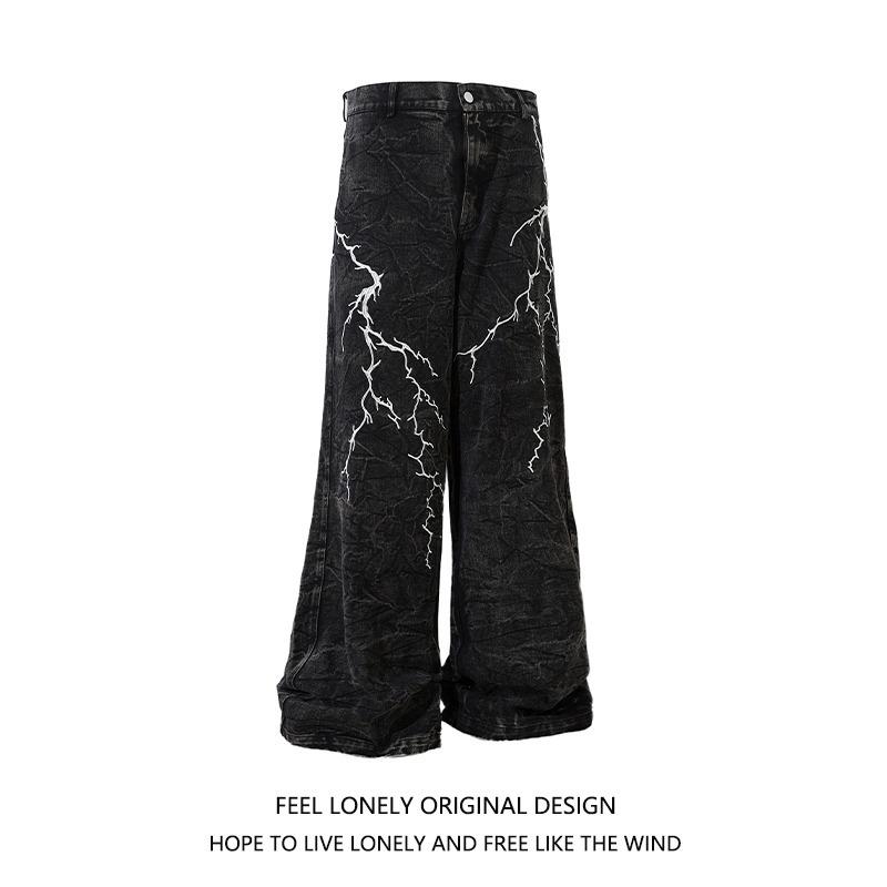 2025 Niche Embroidered Lightning Loose Jeans for Men & Women - Casual Street Style Straight-Leg Floor-Length Pants M: Height 155-165CM (47.5-54KG)
2025 Niche Embroidered Lightning Loose Jeans for Men & Women - Casual Street Style Straight-Leg Floor-Length Pants M: Height 155-165CM (47.5-54KG)