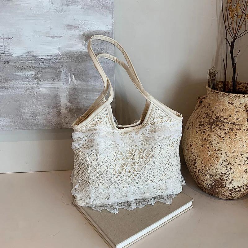 Hollow Out Lace Weave Rural Style High-capacity Lady Tote Bag 2026 NEW Simple Literary and Artistic Style Light Shoulder Bag белый
Hollow Out Lace Weave Rural Style High-capacity Lady Tote Bag 2026 NEW Simple Literary and Artistic Style Light Shoulder Bag белый